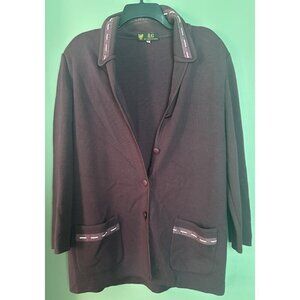 RG Mat France Womens cardigan Size M/L Merino Wool Blend Oversized Cozy vtg y2k